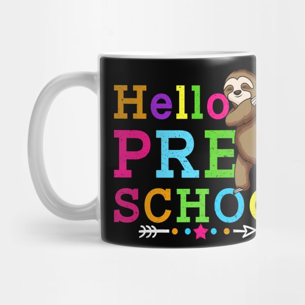 Sloth Hello Preschool Tshirt Teachers Kids Back to school Gifts by kateeleone97023
